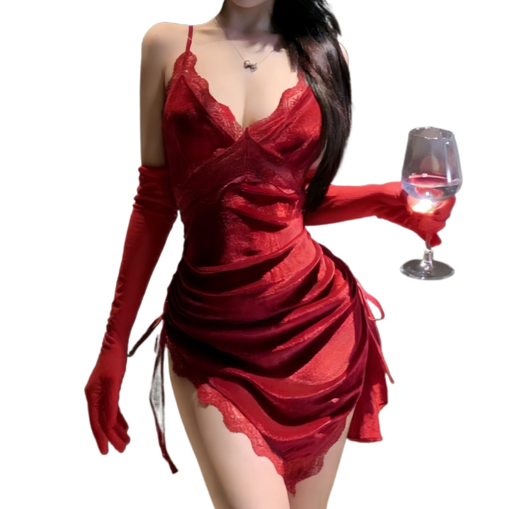 Sheer Mesh Bra - European Lace Bridal Lingerie Dress Set