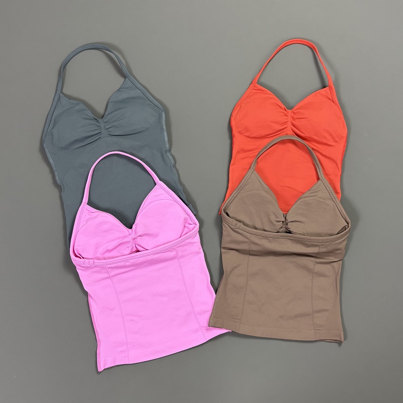 Sports Tank Top Women Halter V - T Shirt Bra Seamless 评论和价格