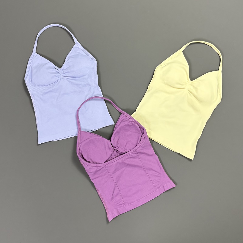 Sports Tank Top Women Halter V - T Shirt Bra Seamless 评论和价格