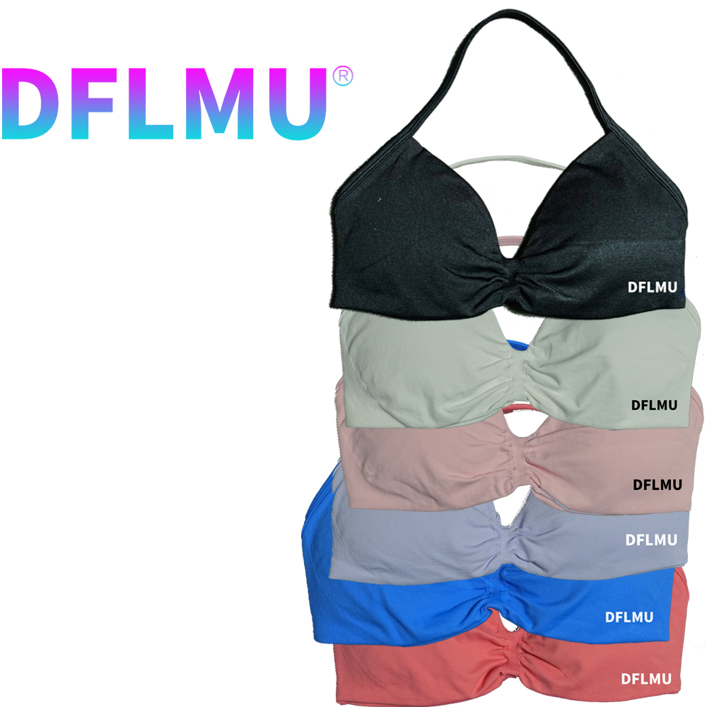 DFLMU Women Halter Sports Bra  - Underwire Bra Padded 评论和价格