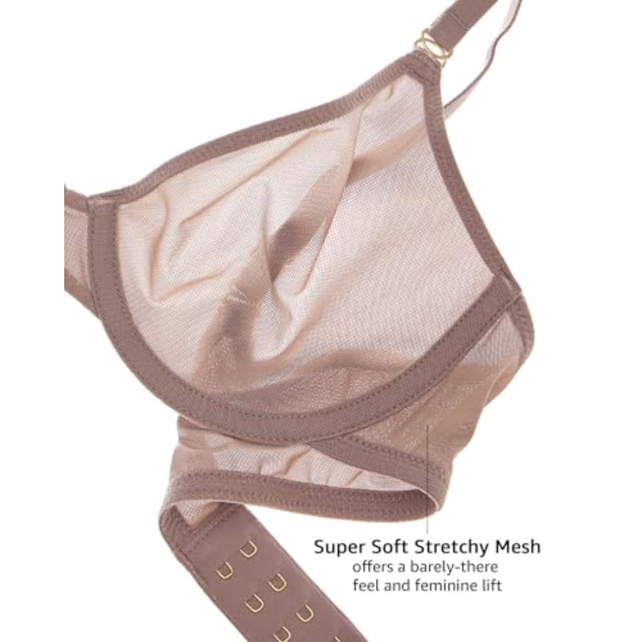 Women's Cosnufy Sheer Balconet - Demi Bra Balconette 评论和价格