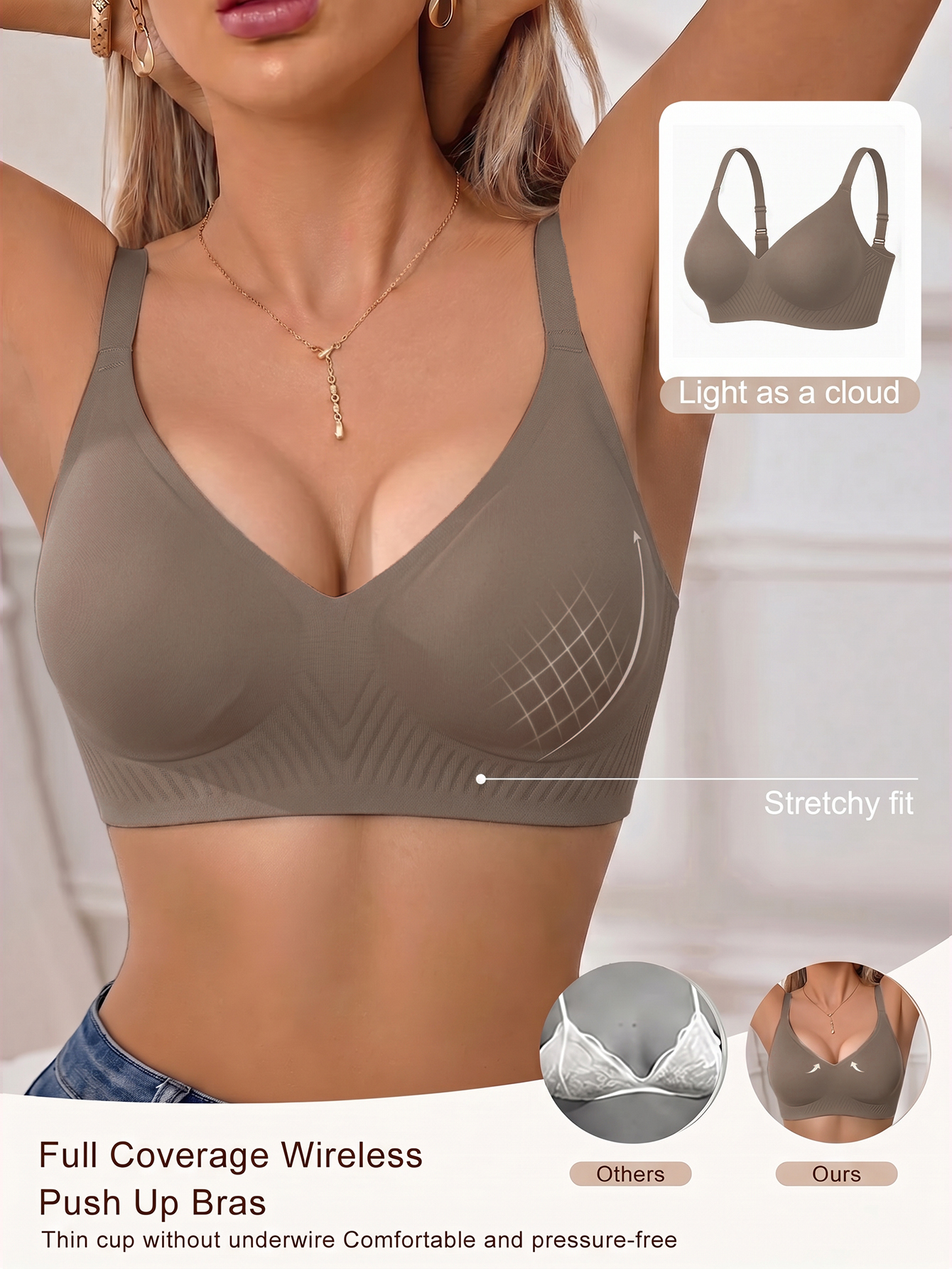 Full Coverage Push Up Jelly Su - Underwire Bra Padded 评论和价格