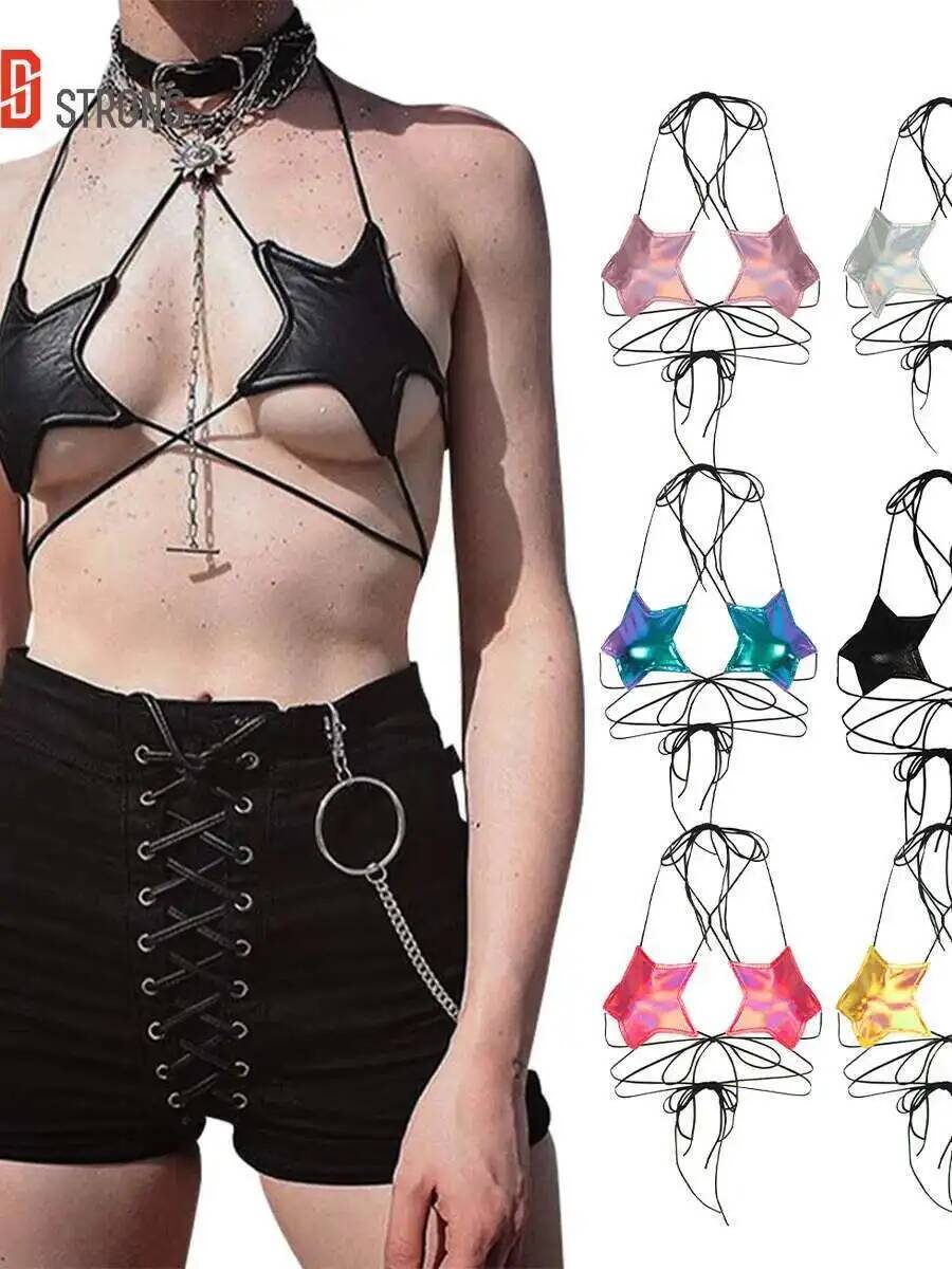 Women's Metallic Star Bra Top  - Lace Bralette Set 评论和价格