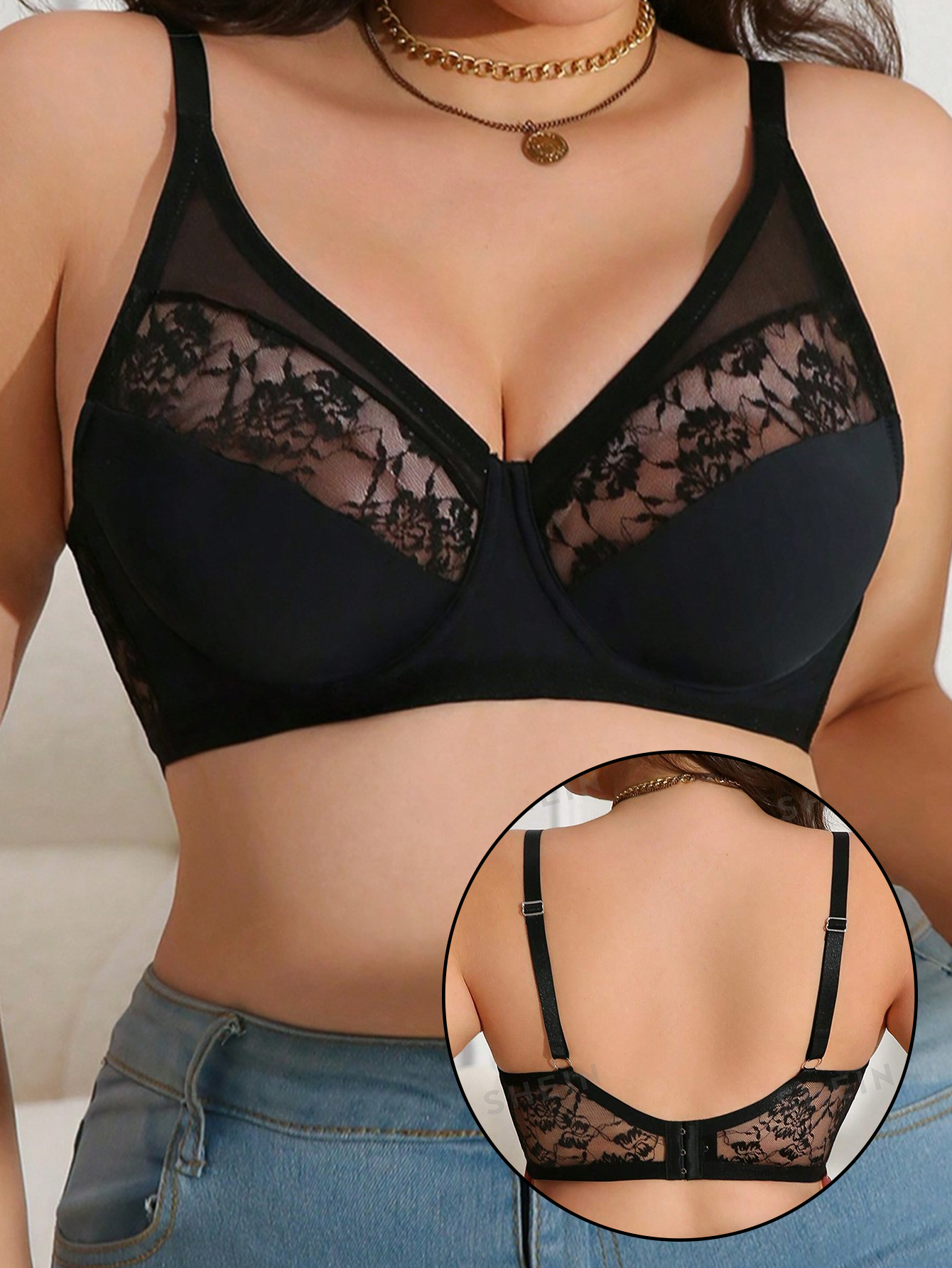 Plus Size Lace Minimizer Bra,  - Minimizer Bra Women 评论和价格