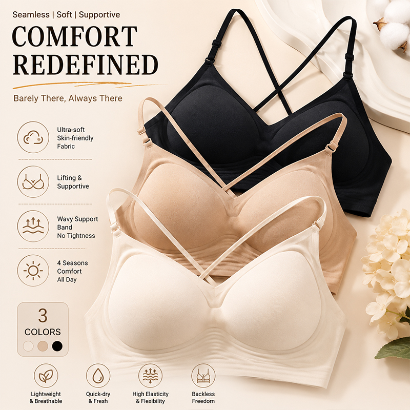 FINETOO Seamless Wave Support  - Sleep Bra Bralette 评论和价格