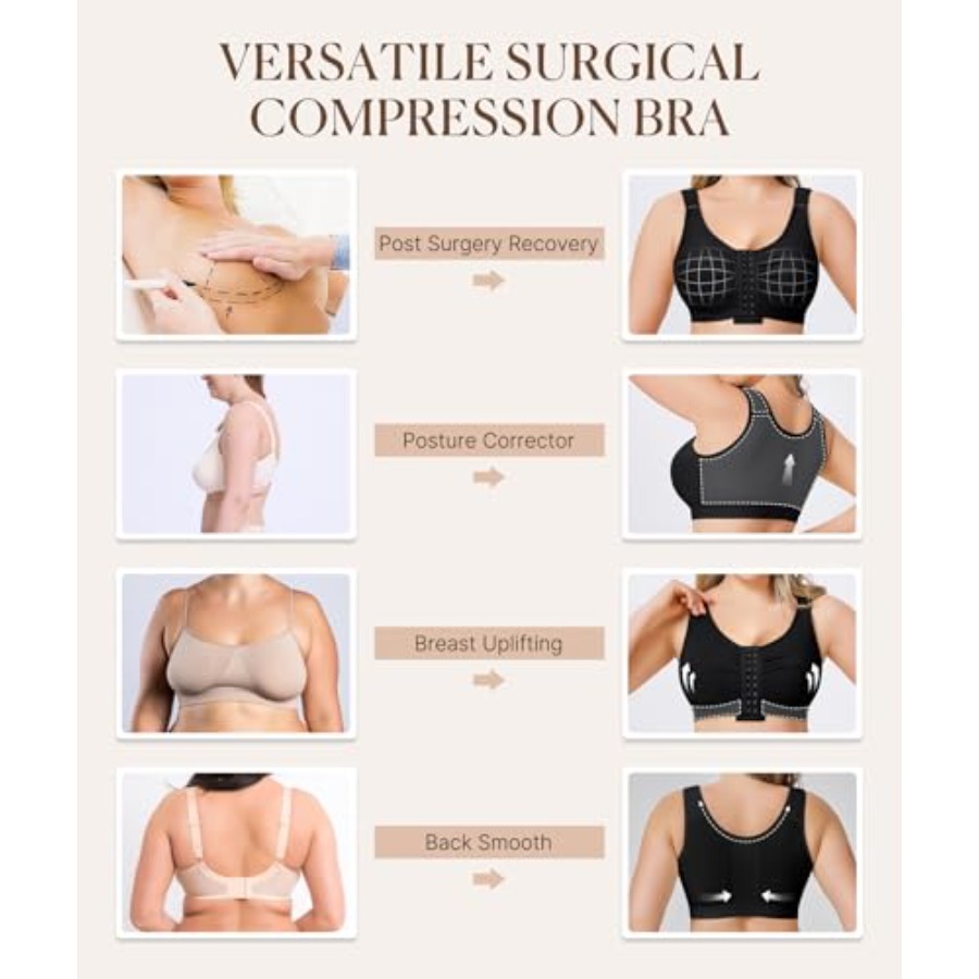 BRABIC Post Surgery Front Clos - Full Coverage Bra 评论和价格