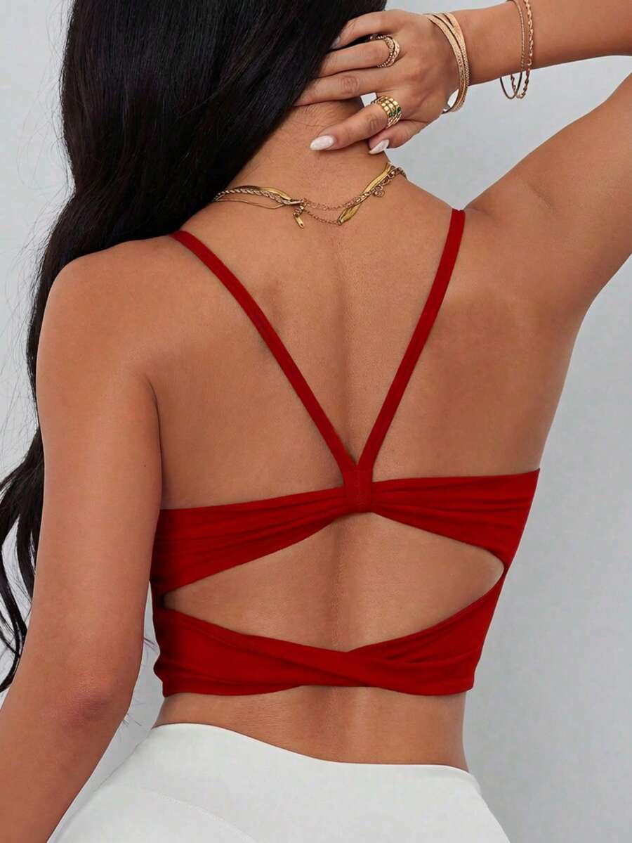 Womens Criss-Cross Strap Racer - Sports Bra Racerback 评论和价格