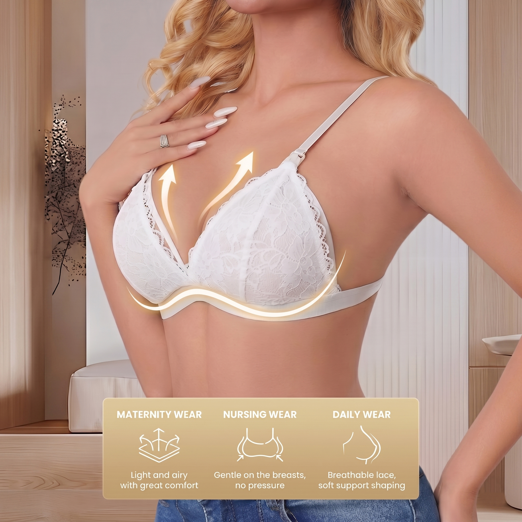 Women's White Lace Maternity N - Nursing Bra Clip 评论和价格