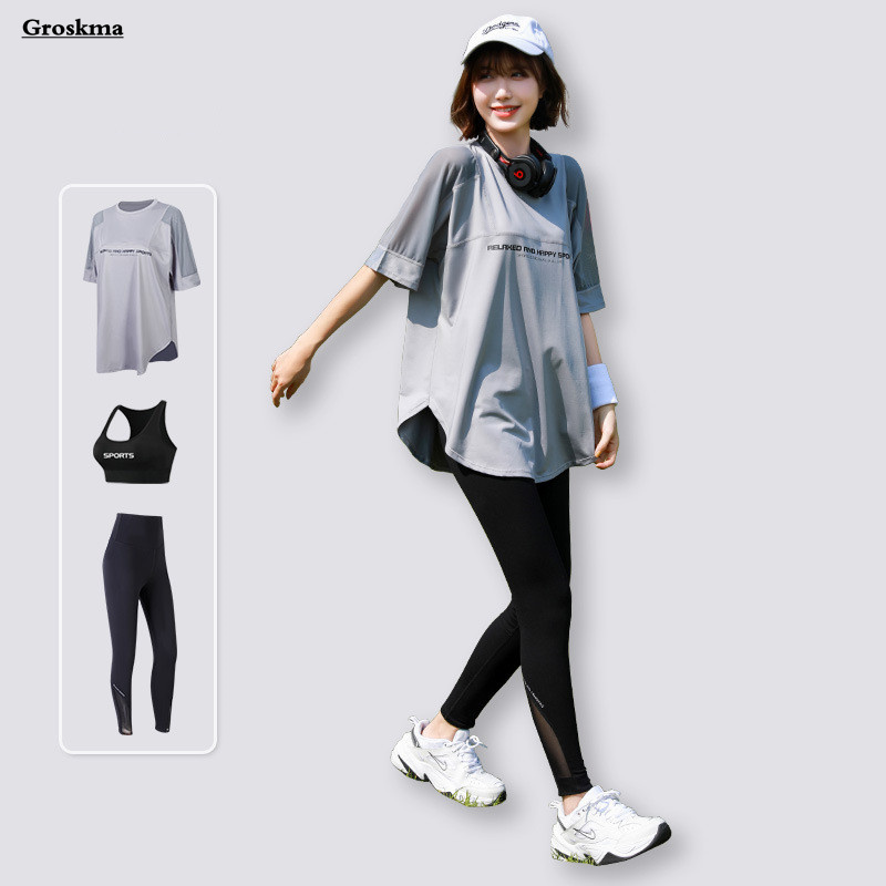 Mesh Loose T Shirt+Bra+Legging - T Shirt Bra Seamless 评论和价格