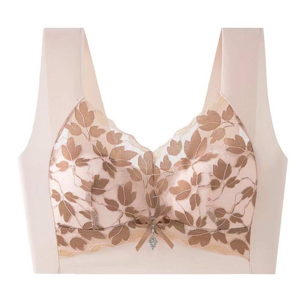 Comfortable Leaf Lace Deep V B - Wirefree Bra Comfort 评论和价格