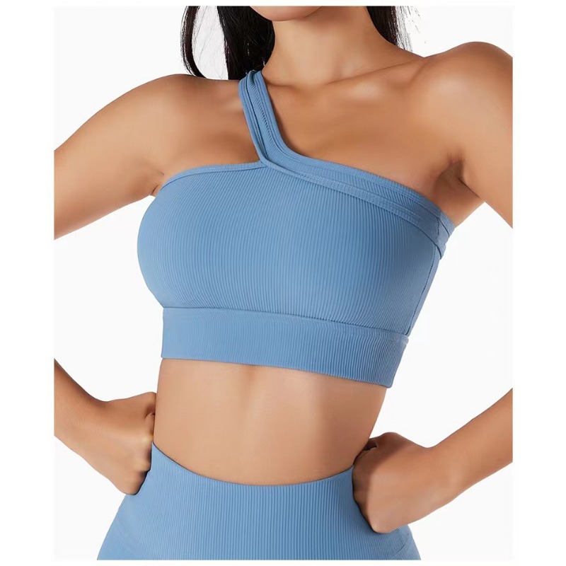 Women Single Shoulder Sexy Yog - T Shirt Bra Seamless 评论和价格