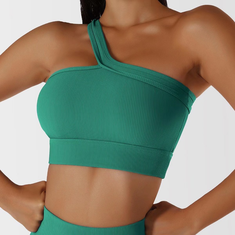 Women Single Shoulder Sexy Yog - T Shirt Bra Seamless 评论和价格