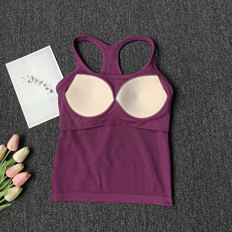 Summer Women's Yoga Camisole S - T Shirt Bra Seamless 评论和价格
