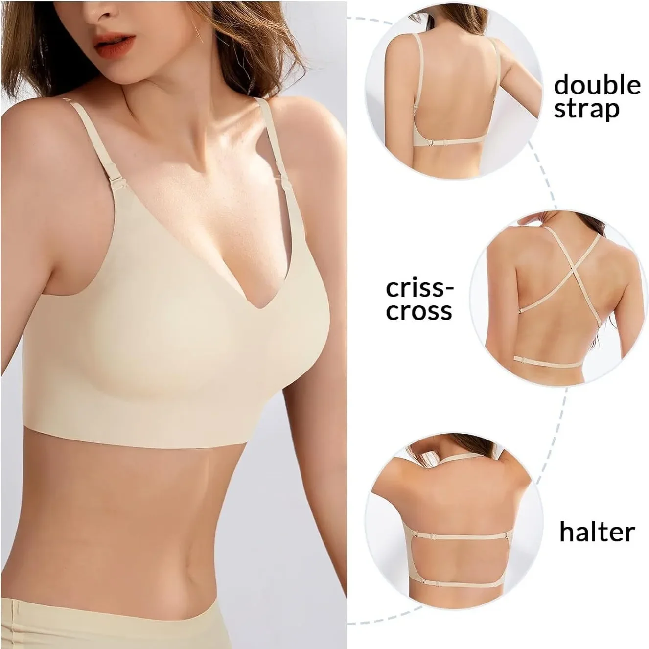 Top RatedSeamlLow Back Bra Sup - Convertible Bra Multiway 评论和价格